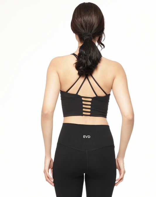 SEAMLESS CRISSCROSS BRAS BLACK