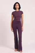 Fleece Sculpt Flare leggings Deep Purple