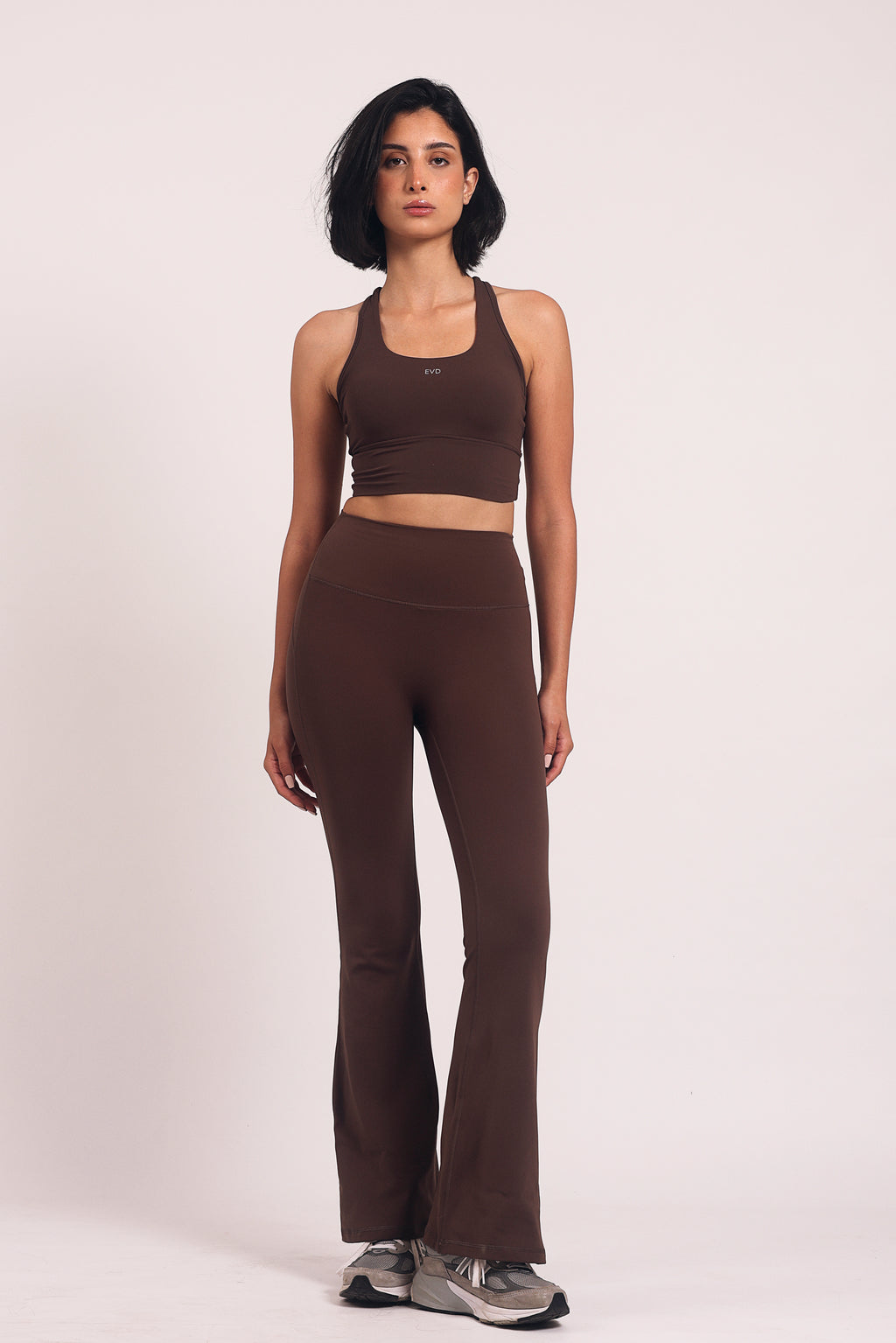 Fleece Sculpt Flare leggings Chocolate