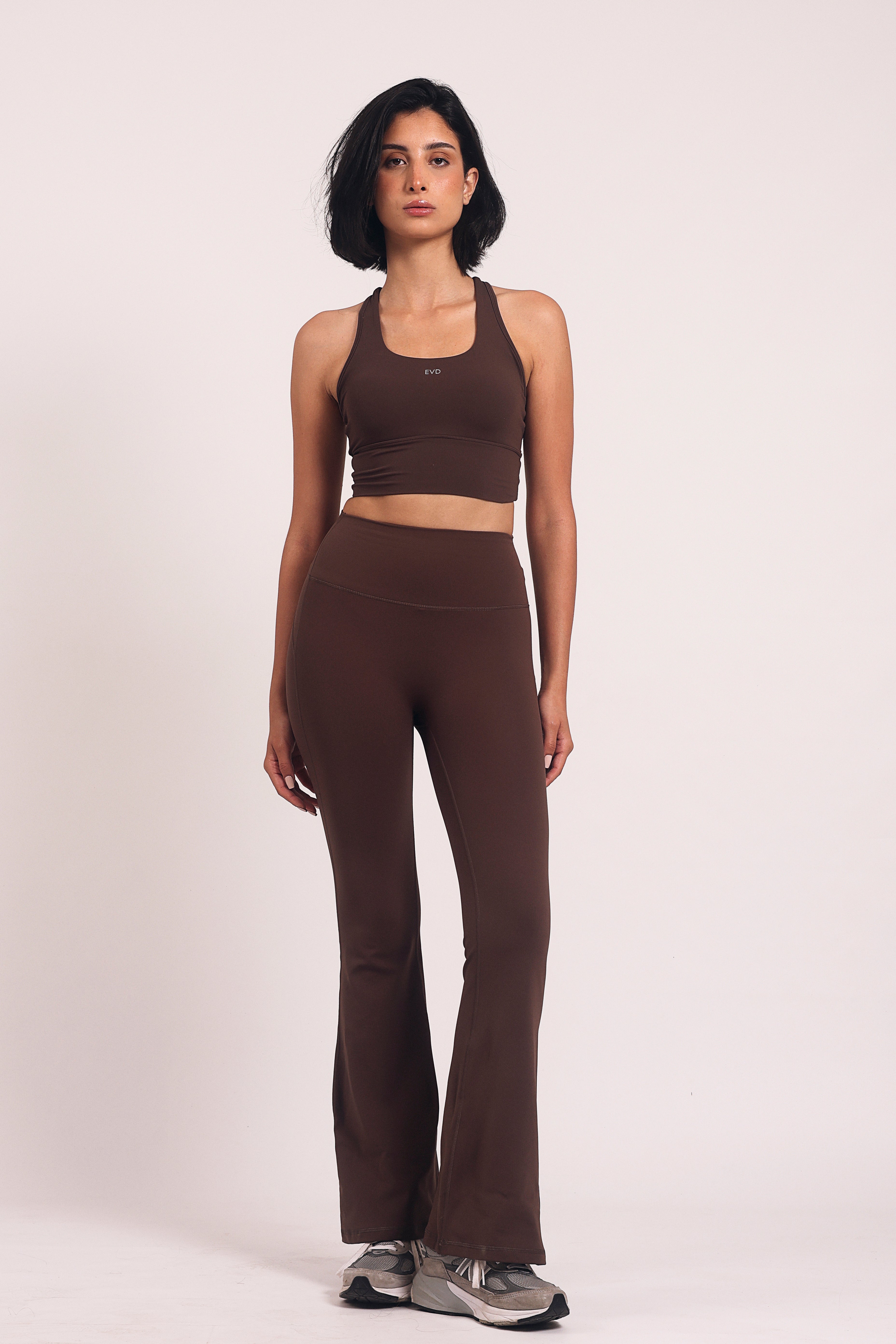 Fleece Sculpt Flare leggings Chocolate